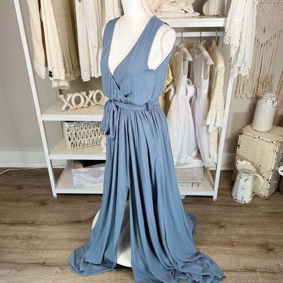 Vici  size small sleeveless deep v wrap dress, sexy, slits front & Back #3831 - Picture 2 of 9